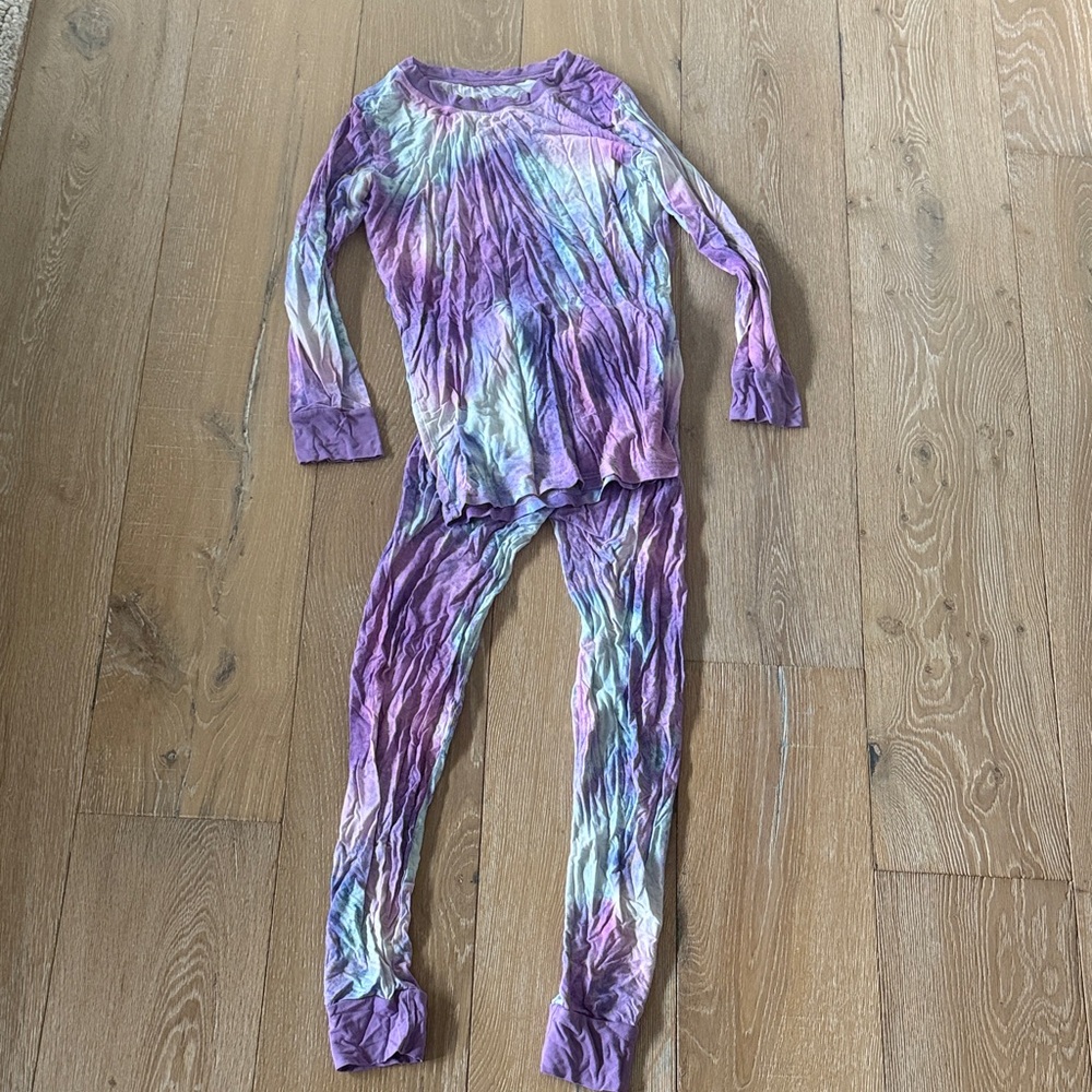 Little Sleepies Purple and Blue Tie-Dye Kids Pajama Set